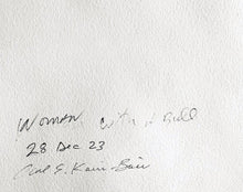 Load image into Gallery viewer, Woman with a Bull by Bai, Contemporary Painting on Paper