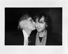 Load image into Gallery viewer, Andy Kissing John Lennon by Christopher Makos, Black and White Photograph of Famous Artists