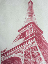Load image into Gallery viewer, Eiffel Tower II by Roberta Fineberg, Paris, Pink Art Monoprint