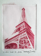 Load image into Gallery viewer, Eiffel Tower II by Roberta Fineberg, Paris, Pink Art Monoprint