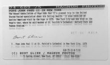 Load image into Gallery viewer, Pope John Paul II by Burt Glinn, Black-and-White Photograph at St Patrick's Cathedral New York 1970s