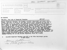 Load image into Gallery viewer, Somerset Maugham  by Burt Glinn, Black-and-White Photo of English Writer at Cap Ferrat Villa 1960s