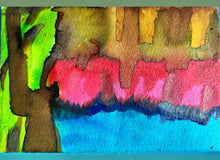 Load image into Gallery viewer, Down by the River by a.muse, Watercolor Collage Art on Paper