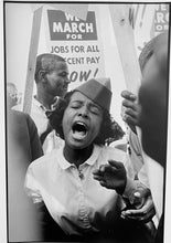 Load image into Gallery viewer, Woman Protestor, March on Washington, Black-and-White Civil Rights Photography 1960s by Leonard Freed