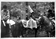 Load image into Gallery viewer, Costume Party by Roberta Fineberg, Black-and-White Photograph of Horseback Riders NYC
