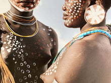 Load image into Gallery viewer, Two Sisters by Jean-Michel Voge, Portrait Photography of the Surma Tribe Omo Valley in Ethiopia Africa 1990s