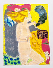 Load image into Gallery viewer, Yellow Hair by a.muse, Collage Art on Paper by Woman Artist