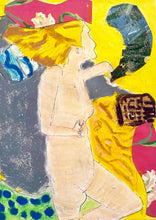 Load image into Gallery viewer, Yellow Hair by a.muse, Collage Art on Paper by Woman Artist