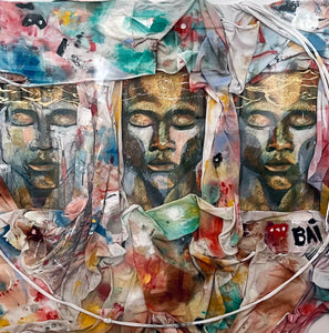 The Three Wisemen, Mixed-Media Art by Bai, African American Artist