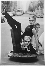 Load image into Gallery viewer, Andy Warhol, Edie Sedgwick, Chuck Wein by Burt Glinn, Black-and-White Photograph of Pop Stars 1960s
