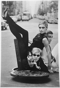 Andy Warhol, Edie Sedgwick, Chuck Wein, Black and White Photograph of Pop Stars 1960s by Burt Glinn