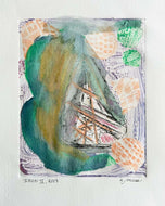 Eiffel Tower, Iron II by a.muse, an Abstract Work on Paper, Colorful Photopolymer Monoprint
