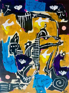 Live Composition 2 by Carl Karni-Bain (Bai), Colorful Work on Paper