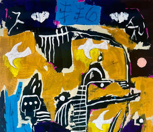 Live Composition 2 by Carl Karni-Bain (Bai), Colorful Work on Paper