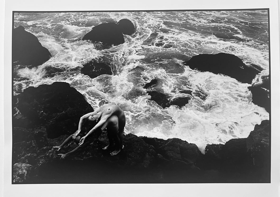 Kate #14 by Leonard Freed, Female Nude Series, Black-and-White Vintage Photograph of Couple by the Sea