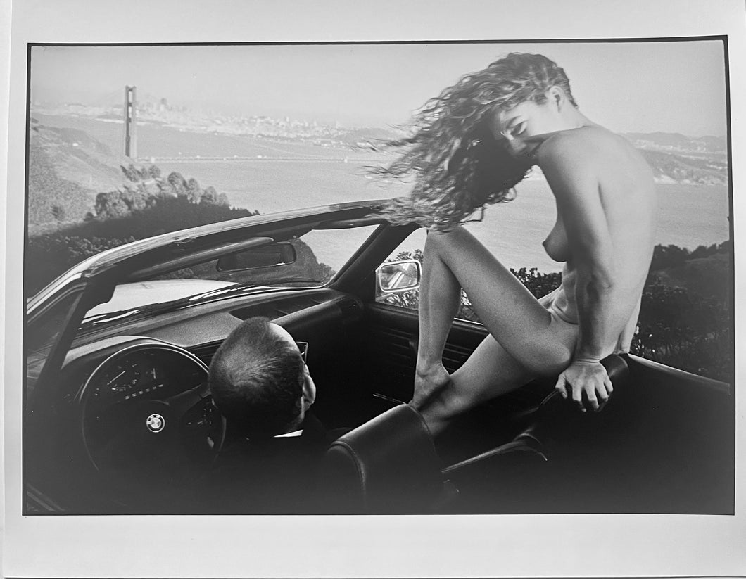 Kate #16, Female Nude Series, Black and White Photograph of Nude in Car, San Francisco