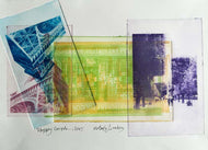 Happy Couple, Paris by Roberta Fineberg, Photopolymer Monoprint