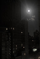 Snow Moon and Cloud, New York City by Roberta Fineberg, Night Photography, Upper East Side