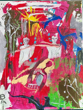 Load image into Gallery viewer, The Gathering of Spirits with Two Hummingbirds by Bai, African-American Abstract Painter
