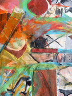 X Marks The Spots, Contemporary Mixed Media Painting on Canvas Sheet, Signed