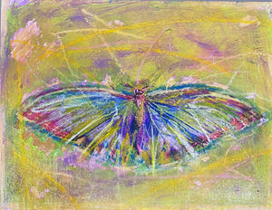 You Give Me Butterflies by a.muse, Acrylic and Oil Pastel on Photo Paper, Framed