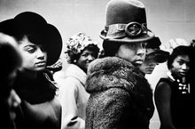 Load image into Gallery viewer, Harlem Fashion Show by Leonard Freed, Hats, Black-and-White Photography of African Americans 1960s
