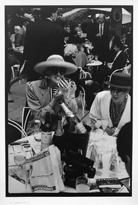 Paris Longchamp, Vintage Black and White Photograph of Parisian Elite 1980s by Leonard Freed