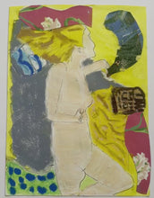 Load and play video in Gallery viewer, Yellow Hair by a.muse, Collage Art on Paper by Woman Artist
