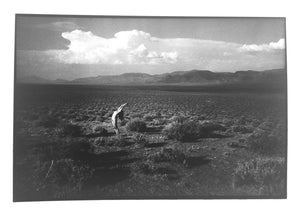 Kate #12, Kate Series, Vintage Black and White Photograph of Yogini in Open Field by Leonard Freed