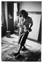 Load image into Gallery viewer, Helen Frankenthaler by Burt Glinn, Black-and-White Photograph of Woman Artist, Painter New York City 1950s.
