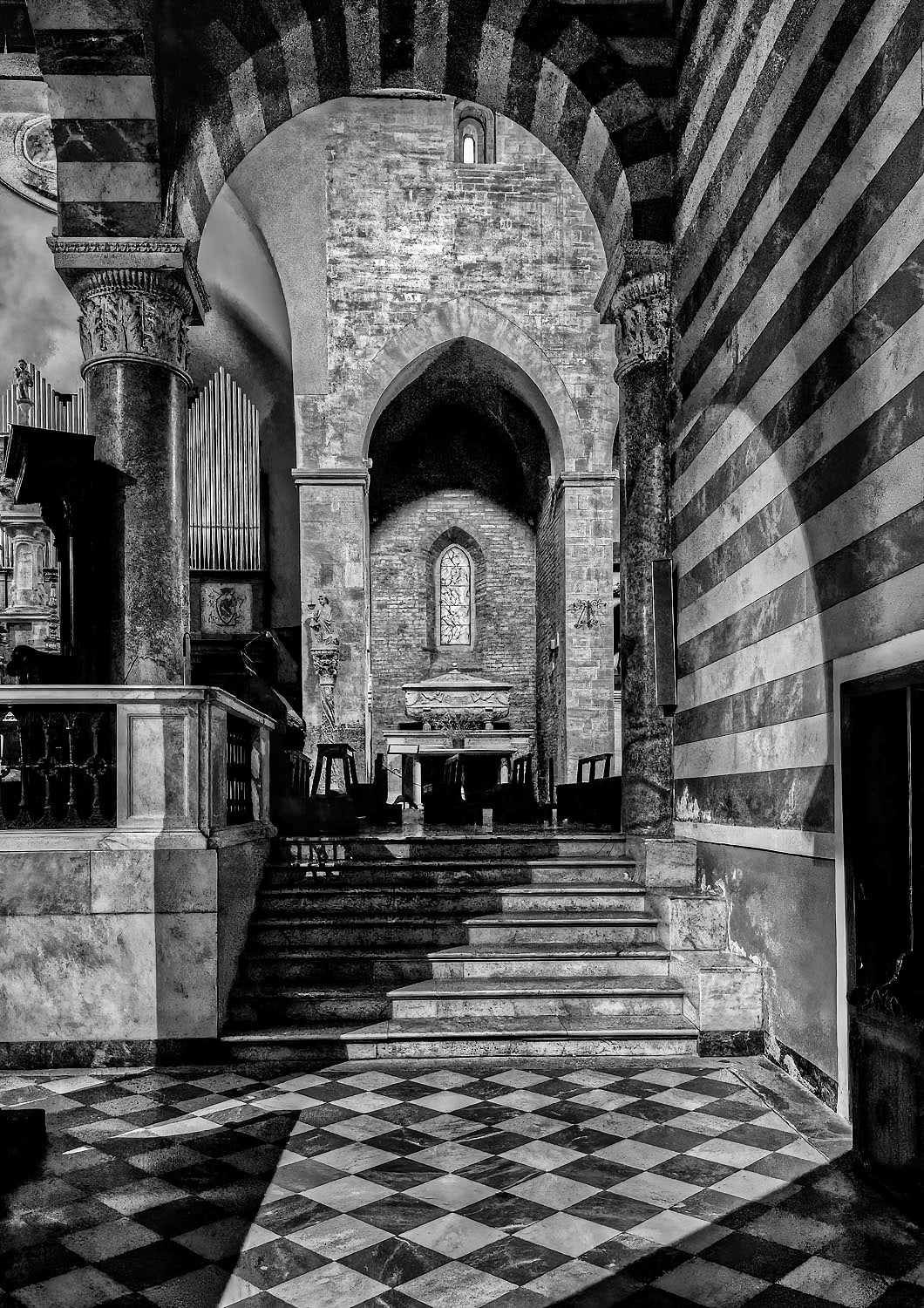 Cathedral, Volterra, Italy, Black-and-White Photography by Hank Gans