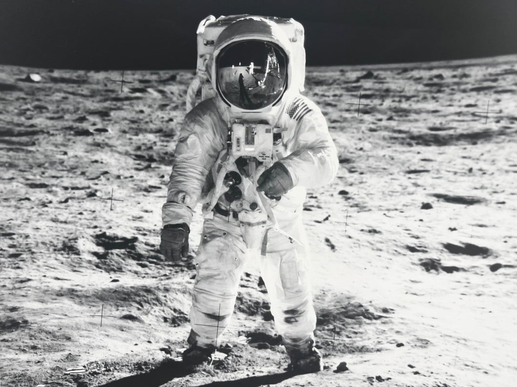 Visor by Neil Armstrong, Vintage NASA Apollo 11 Black-and-White Photo 1969