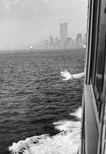 Wave Goodbye by Roberta Fineberg, Black-and-White Photography From the Staten Island Ferry, New York