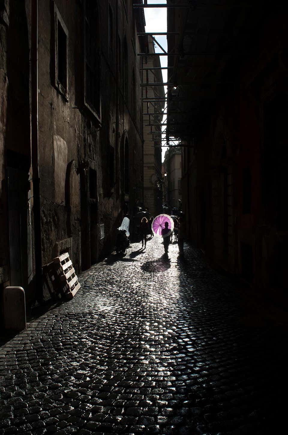 Roman Sun Shower by Roberta Fineberg, Contemporary Color Photography of Italy
