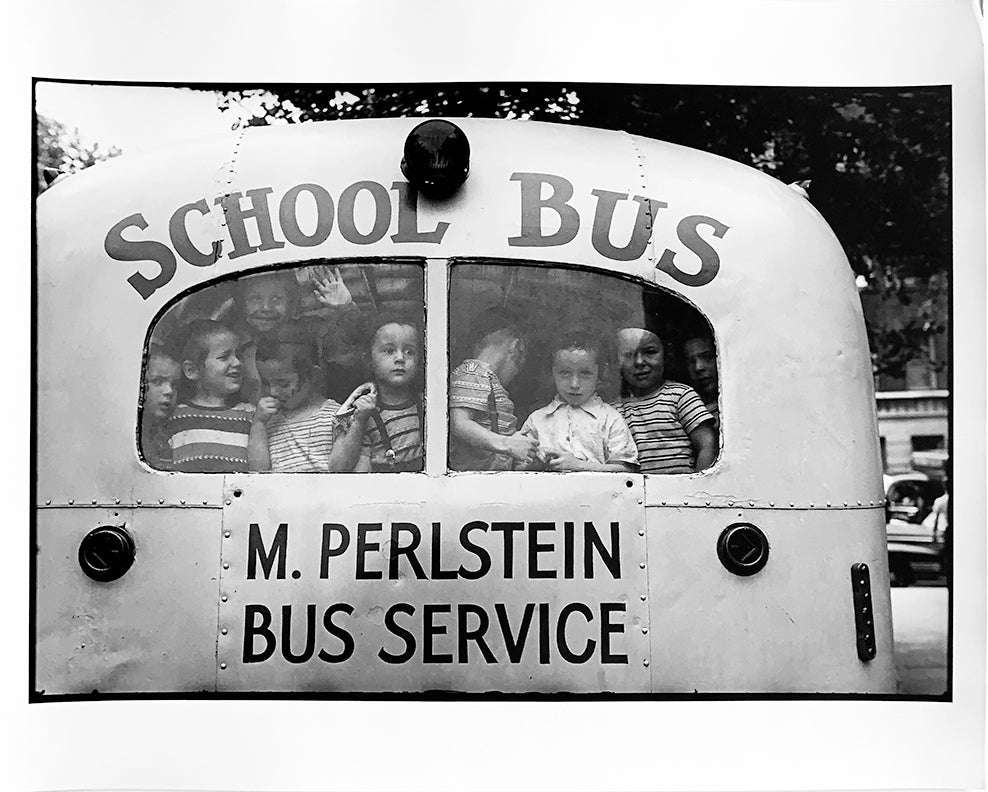 School Bus, New York, Documentary Photography 1950s Jewish Diaspora by Leonard Freed