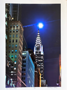 Full Moon, Chrysler Building, New York City, Contemporary Night Photography by Roberta Fineberg