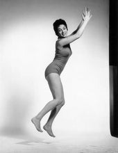 Load image into Gallery viewer, Gina Lollobrigida Jumping by Philippe Halsman, Vintage Black-and-White Photograph of Hollywood Star 1950s

