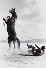 Load image into Gallery viewer, Mustang by Ernst Haas, Black-and-White Photography 1960s of Horse and Rider
