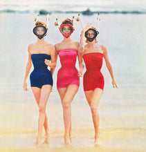 Load image into Gallery viewer, Snorkelers by William Helburn, Color Photograph 1950s Three Models at Caribe Beach Puerto Rico
