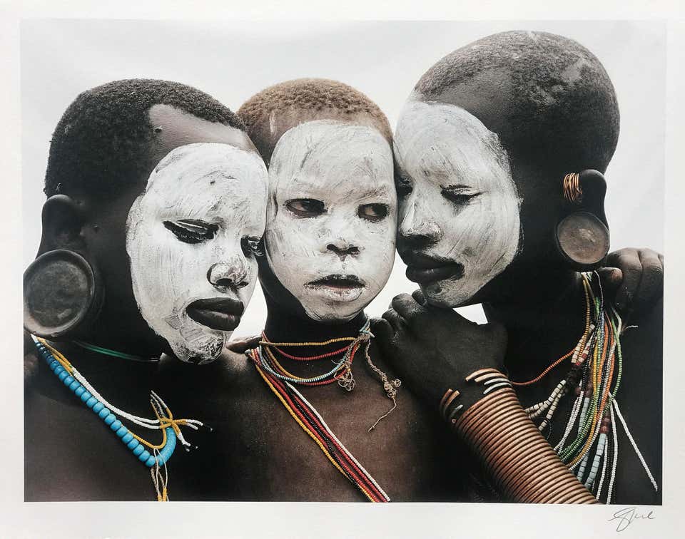 Family by Jean-Michel Voge, Surma Tribe, Omo Valley Ethiopia, Africa, 1990s.