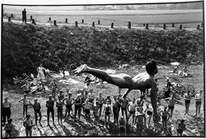 Diver, Dortmund, Germany, Black and White Documentary Photography 1960s by Leonard Freed