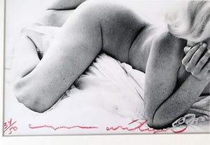Marilyn Monroe Nude on Bed by Bert Stern, The Last Sitting, Black-and-White Celebrity Portrait 1960s
