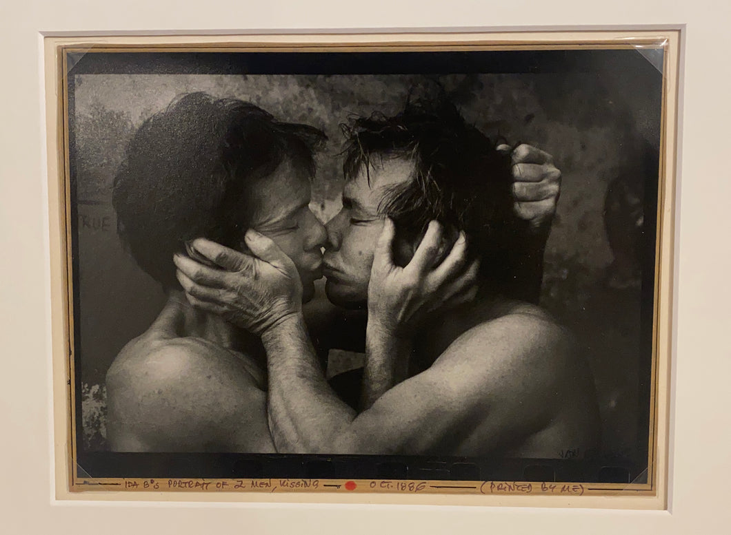 Two Men Kissing by Jan Saudek, Gelatin Silver Photograph 1980s