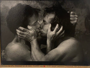 Two Men Kissing by Jan Saudek, Gelatin Silver Photograph 1980s