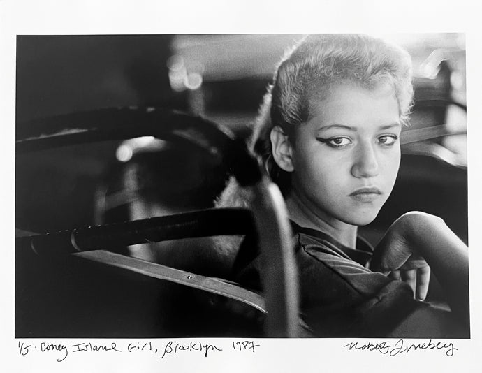 Coney Island Girl by Roberta Fineberg, Black-and-White Street Photography Brooklyn, New York 1980s