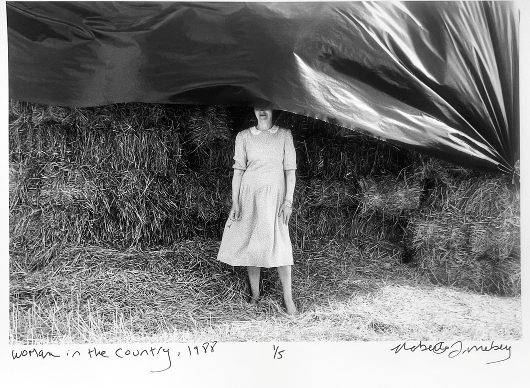 In the Country by Roberta Fineberg, Black-and-White Portrait of Woman in French Countryside