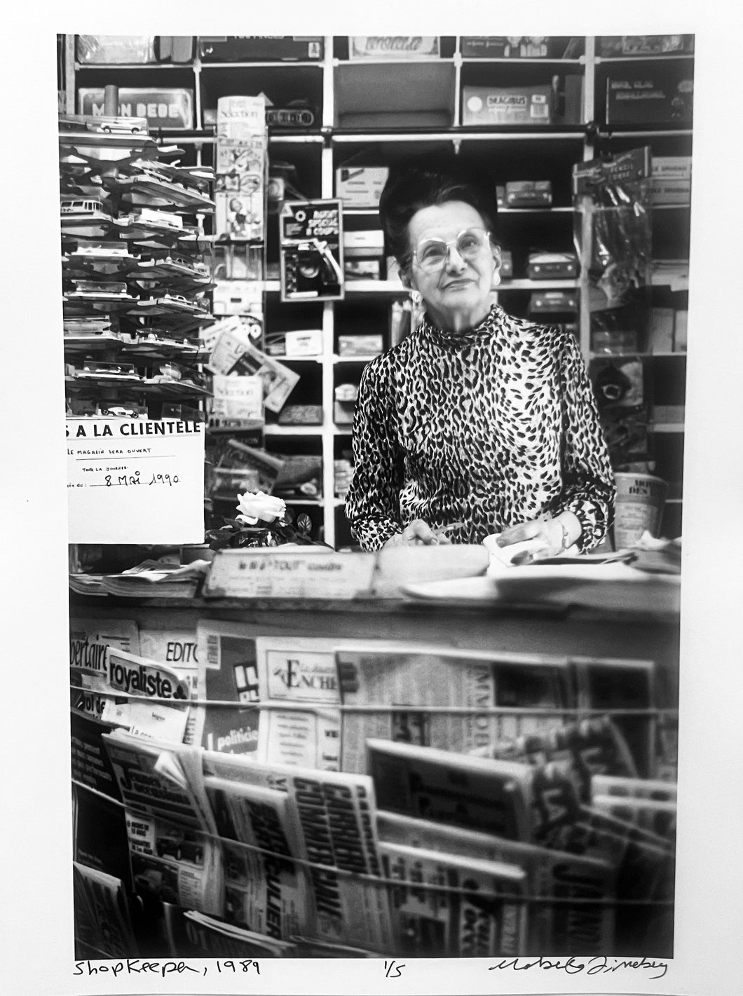 Shopkeeper by Roberta Fineberg, Black-and-White Street Photography Paris, France 1980s