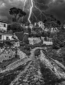 Storm, Volterra, Italy, Black-and-White Photography by Hank Gans