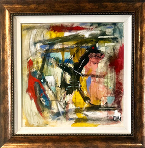 Tomorrow Will Always Come by Bai, African-American artist, Abstract Painting, Framed