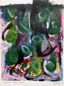 Flower Vase, Monotype, Contemporary Abstract Work on Paper by a.muse